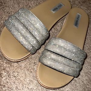 Steve Madden Glitter Sandals Sz 9 Womens